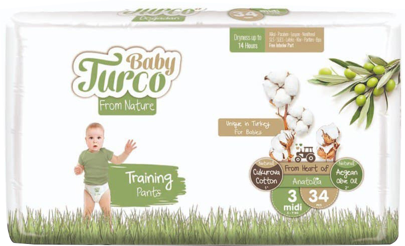 

Подгузники-трусики детские Baby Turco 3 Midi 5-9 кг 34 шт (8682241200672)