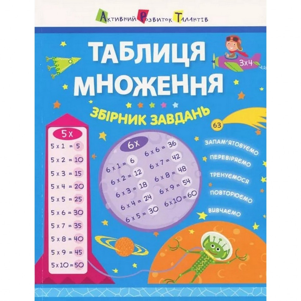

Обучающая книга "Таблица умножения. Сборник задач" АРТ 11209 укр