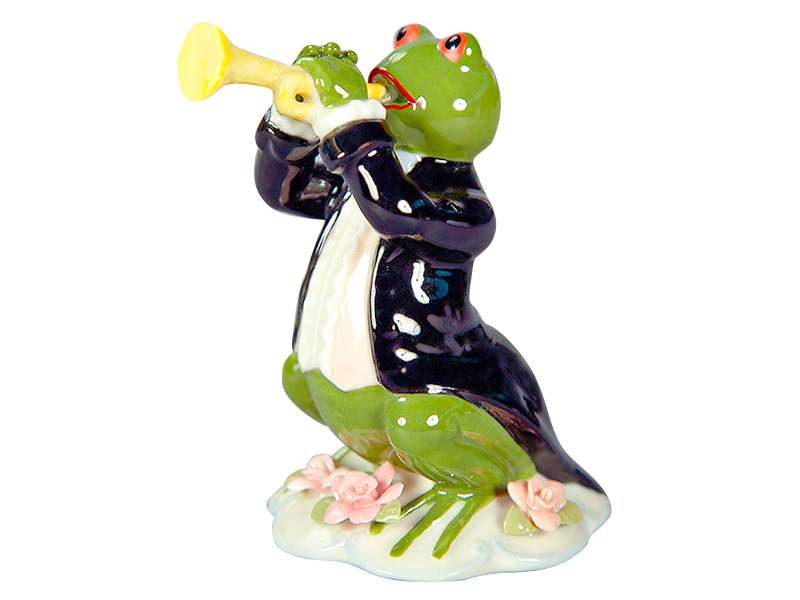 

Фигурка декоративная Elen Лягушка с трубой 461-216, 10х7х11см