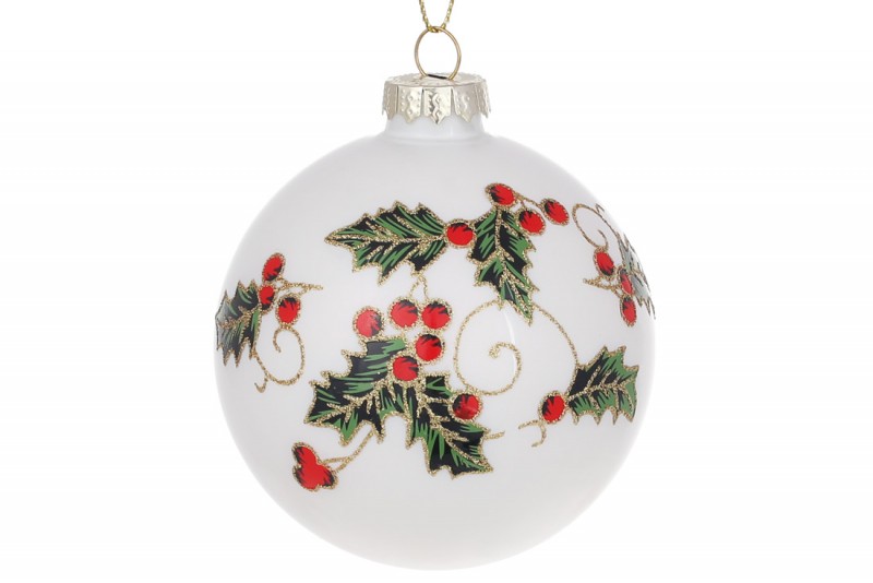 

Елочный шар Bon Омела 10см, цвет - белый с рисунком 118-053 (IR05944)