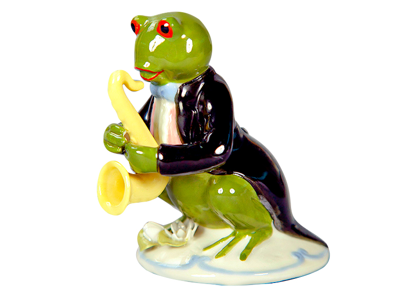 

Фигурка декоративная Elen Лягушка с саксофоном 461-215, 10х7х11см