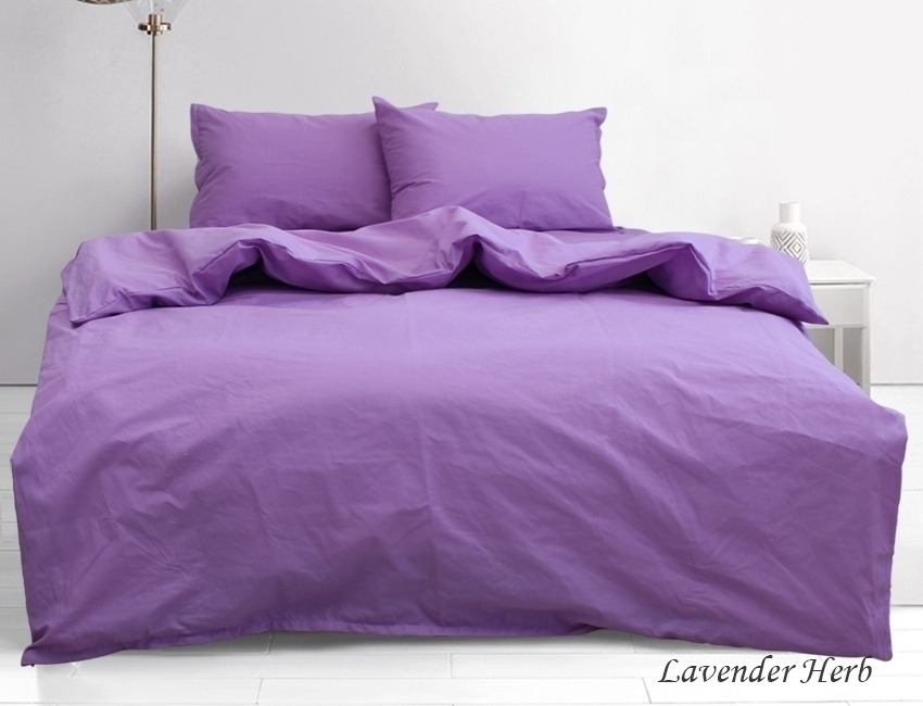 

Комплект однотонного постельного белья ранфорс TAG Lavender Herb Семейный