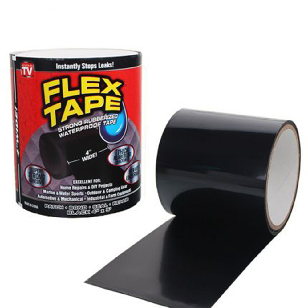 

Скотч-лента водонепроницаемая Flex Tape Solid Black изоляционный материал для ремонта труб лодок и шлангов 10 х 150 см