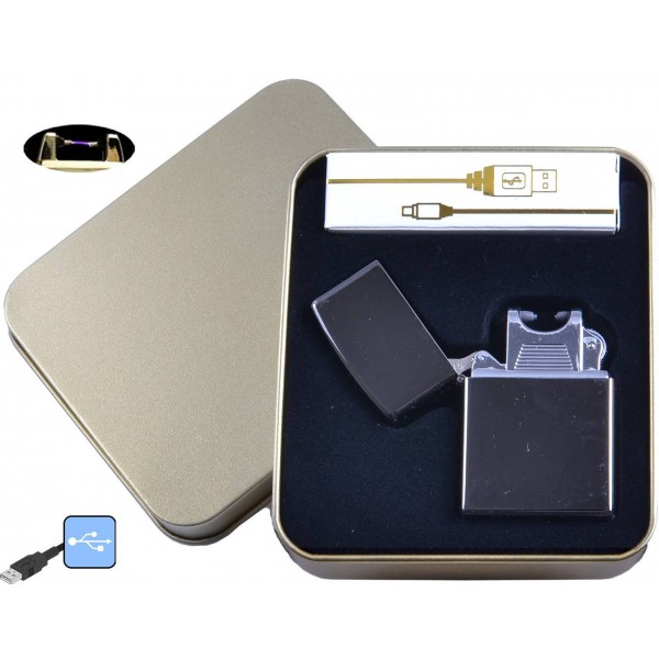 

Электроимпульсная зажигалка в металлической упаковке (USB) 4839-2