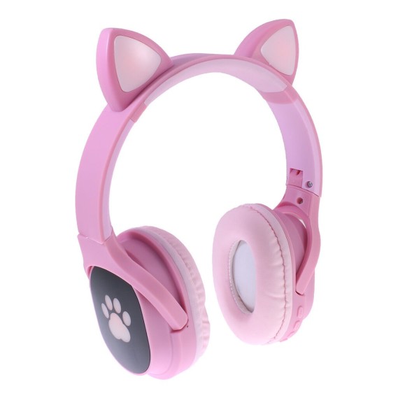

Беспроводные Bluetooth наушники Cat Ear VZV-380M с ушками и LED подсветкой (Розовый)