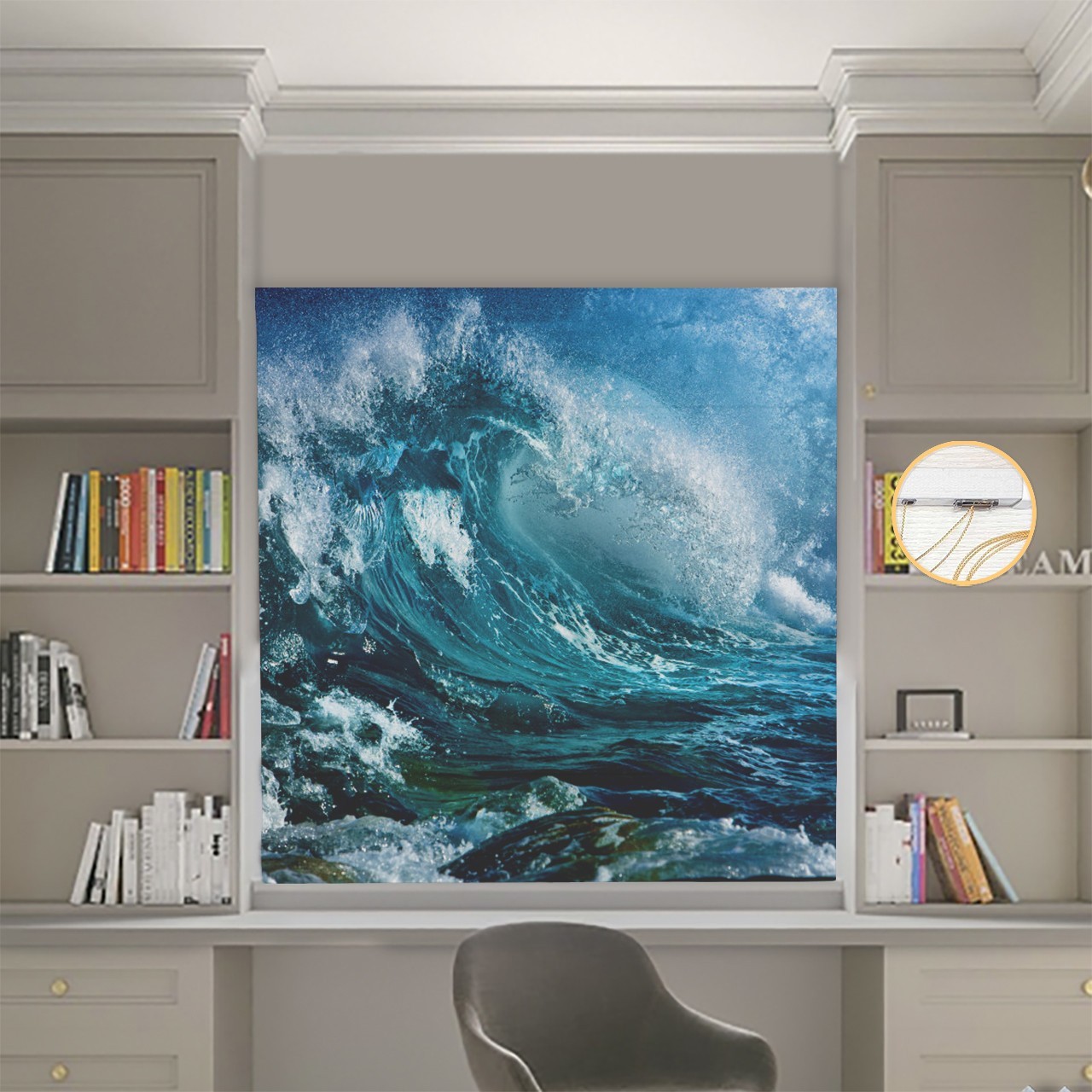 

Римские шторы DECOLIV Фотопечать Волны 00-080 Блэкаут 290*170 см