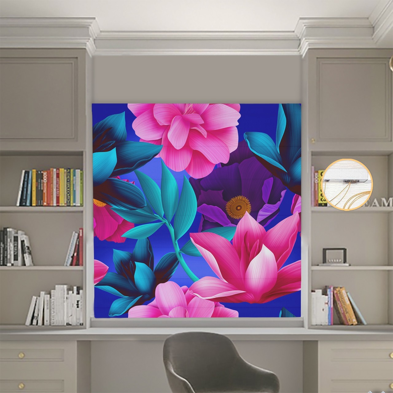 

Римские шторы DECOLIV Фотопечать Цветы 15-167 Блэкаут 270*170 см