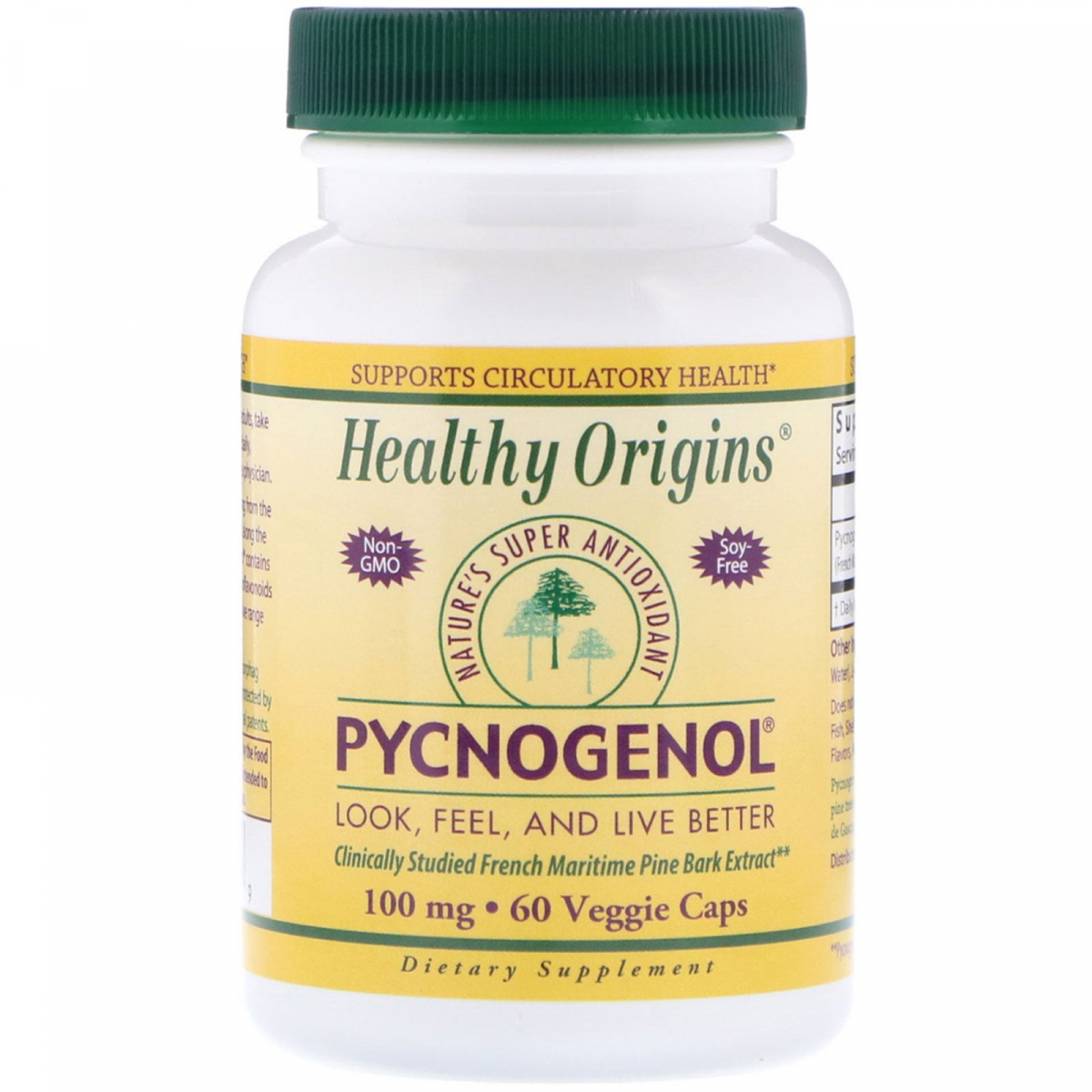 

Пикногенол Healthy Origins (Pycnogenol) 100 мг 60 капсул