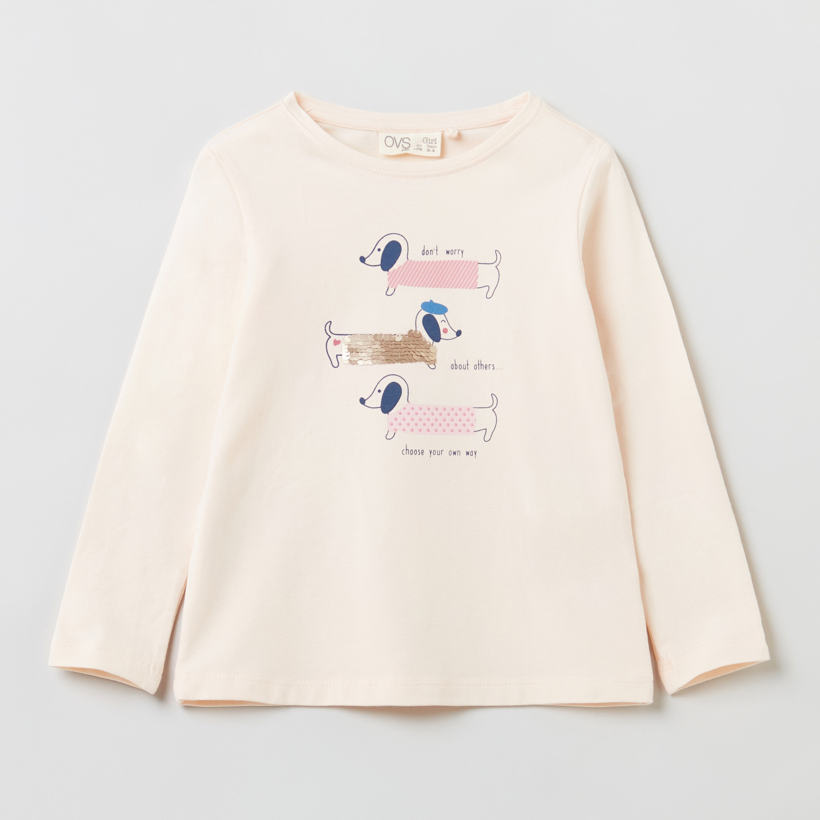 

Футболка с длинными рукавами OVS 1188448-261 140 см Pink