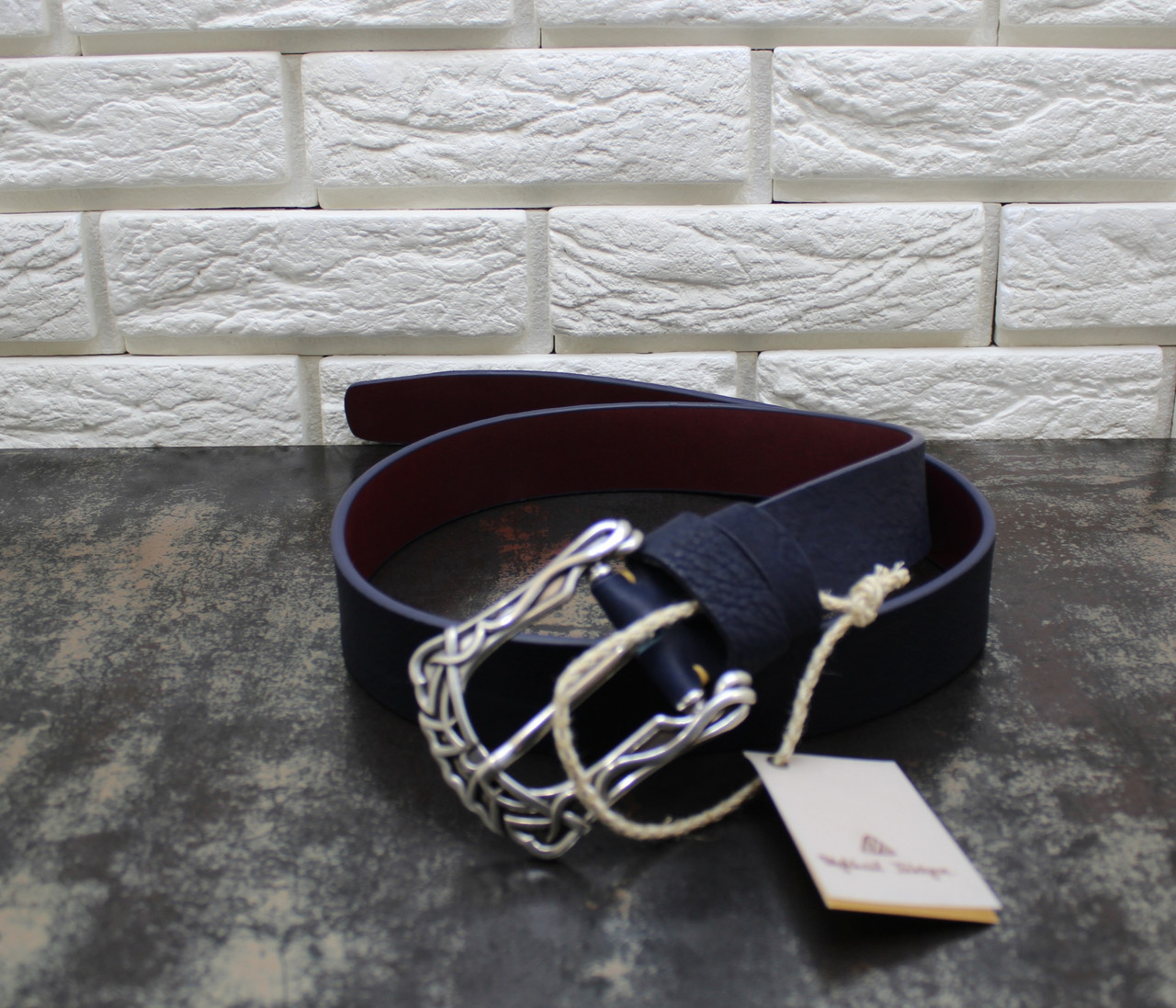 

Джинсовый ремень кожи Buffalo синий 6542