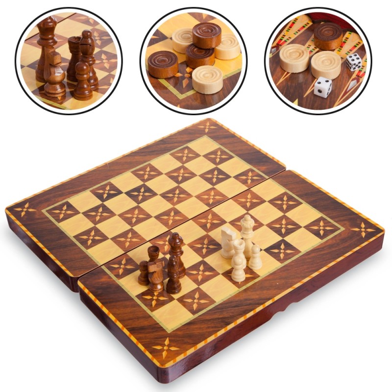 

Шахматы, шашки, нарды 3 в 1 ChessTour, код: 7788C