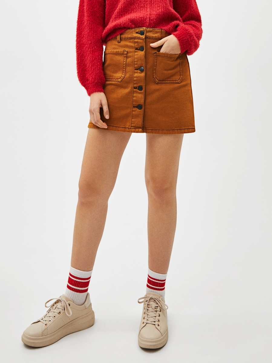

Юбка Bershka 5761/388/732  Горчичная, Юбка Bershka 5761/388/732 34 Горчичная