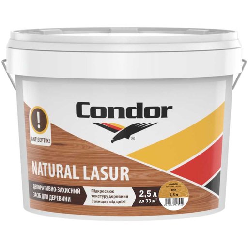 

Лазурь акриловая Condor Natural тик 2,5 л (11968012)
