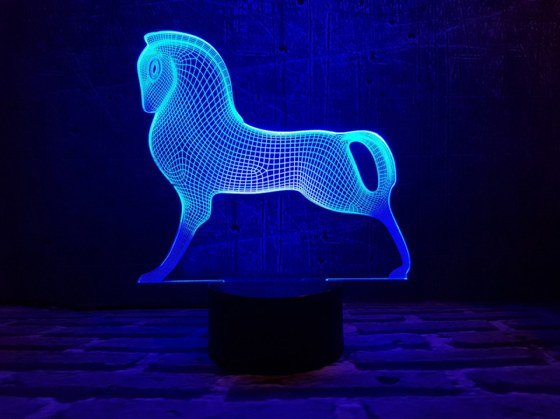 

Детский ночник - светильник "Серебряный конь" 3DTOYSLAMP