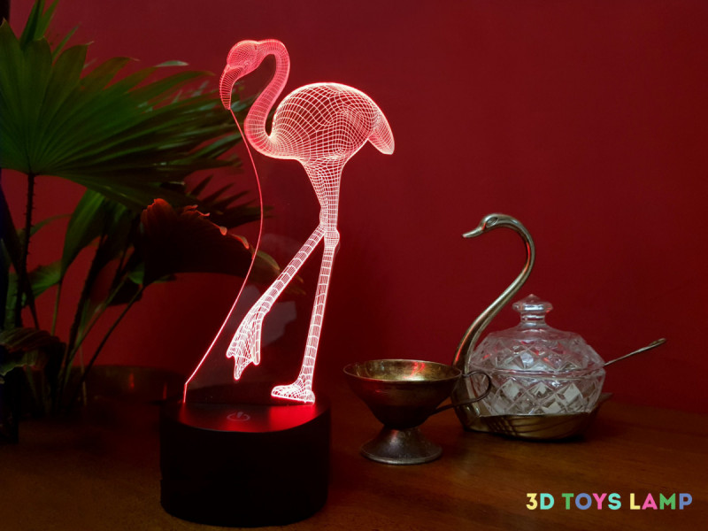 

Детский ночник - светильник "Фламинго" 3DTOYSLAMP