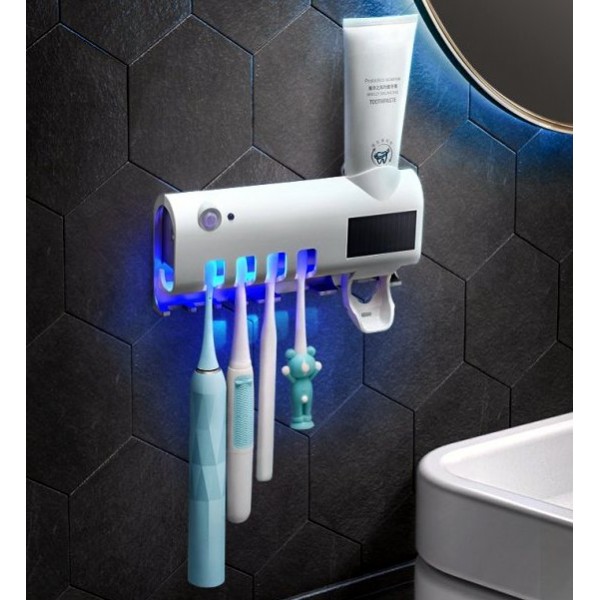 

Держатель диспенсер для зубной пасты и щеток автоматический 3 в 1 Toothbrush sterilizer W-020, УФ-стерилизатор (О-1018-Z)