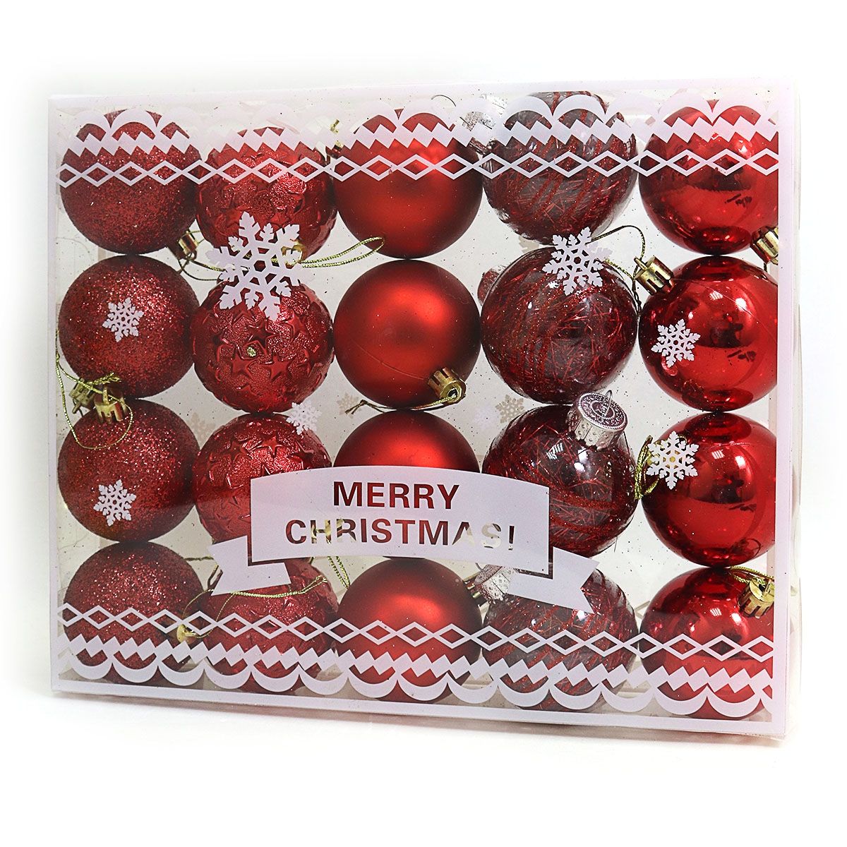 

Набор елочных шаров красн "Merry Christmas" D6см 20шт