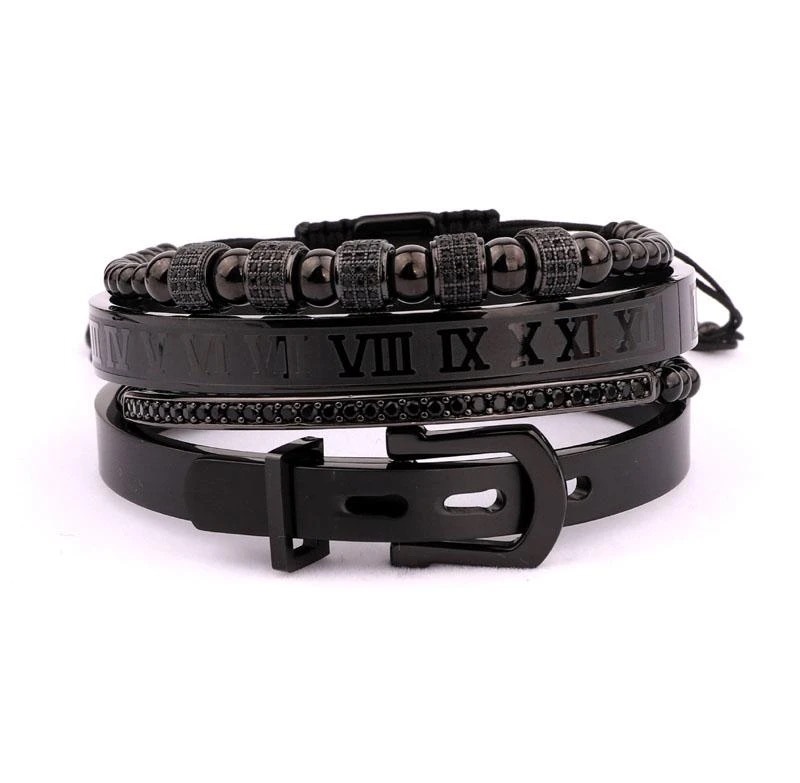 

Браслет мужской BlackPink Royal Rossl из 4 шт, Черный