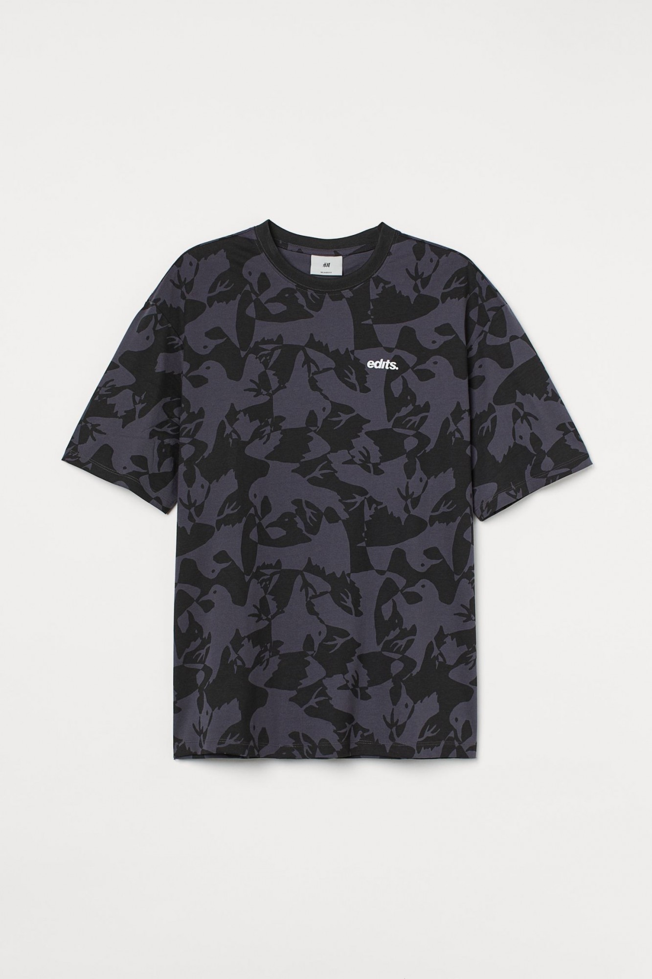 

Футболка H&M Relaxed Fit размер  черный-серый 0982172001, Футболка H&M Relaxed Fit размер XL черный-серый 0982172001