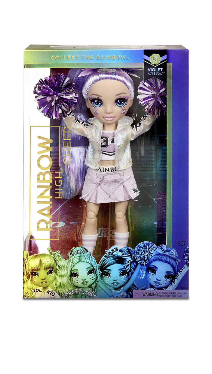 

Кукла Rainbow High Вайлет Вилоу Cheer Violet Willow – Purple Cheerleader Fashion Doll with Pom Poms