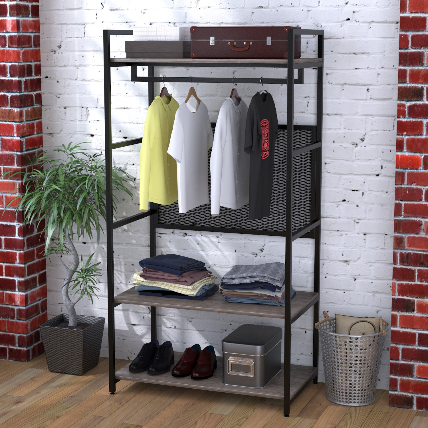 

Стеллаж для одежды LV-100 Loft Design Дуб Палена