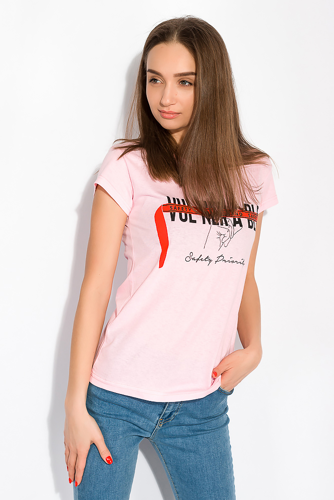 

Футболка с принтом на груди Time of Style 147P016-3 L Розовый