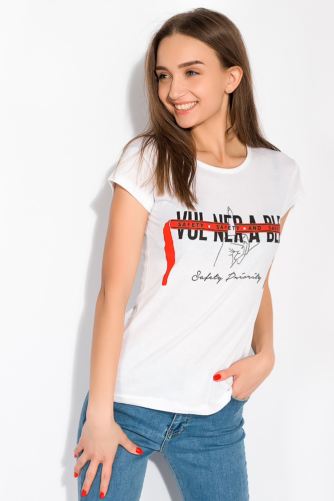 

Футболка с принтом на груди Time of Style 147P016-3 L Белый