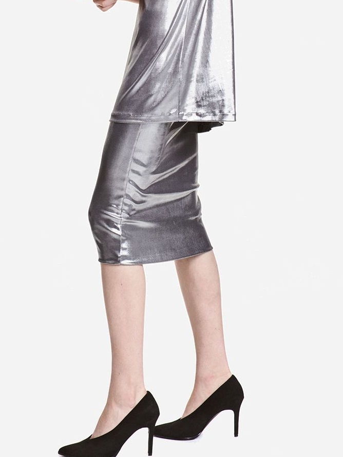 

Юбка H&M 0479135_01  Серебристая, Юбка H&M 0479135_01 34 Серебристая