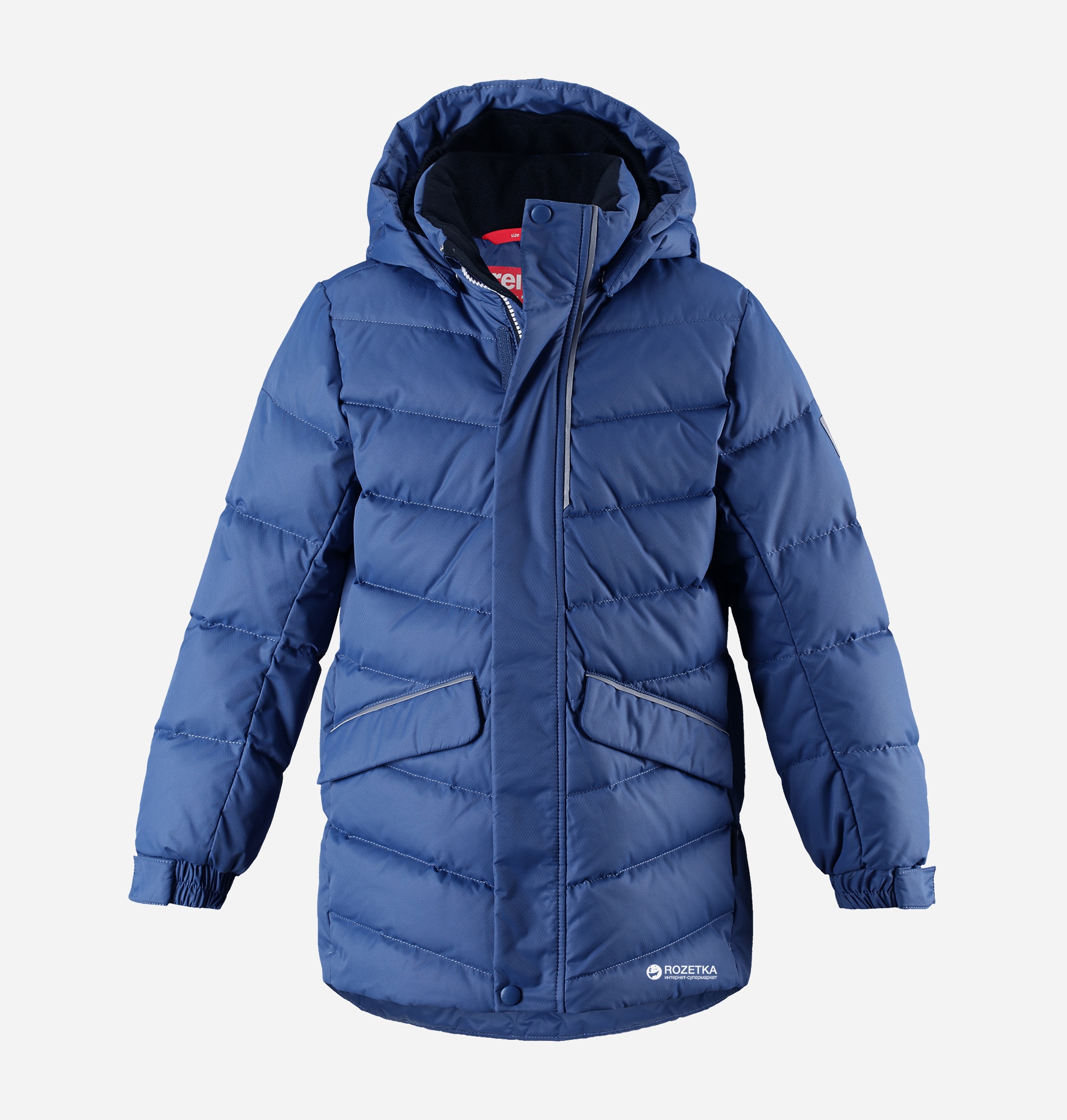 Акція на Зимняя куртка-пуховик Reima 531371-6790 110 см Темно-голубая (6438429030041) від Rozetka UA