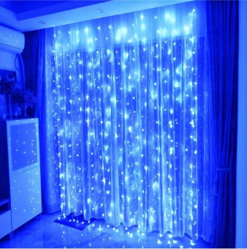 

Гирлянда светодиодная «Капля росы» штора 320 LED 1.8 на 1.4 метра синий