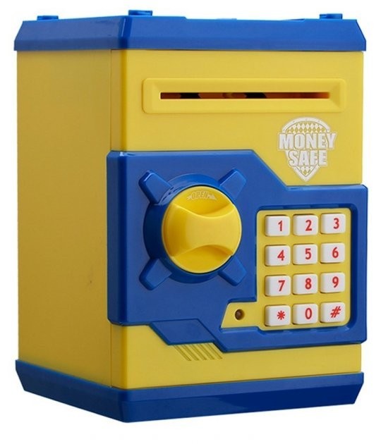 

Детский сейф-копилка Jacko toys с пин-кодом желто-голубой 66069
