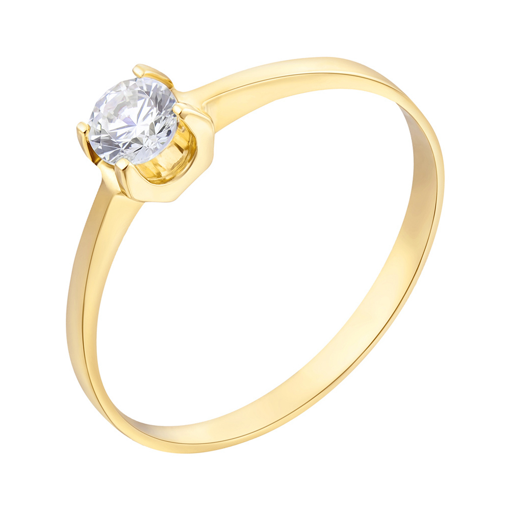 

Кольцо из желтого золота с фианитом S Zirconia 000099200 16 размера