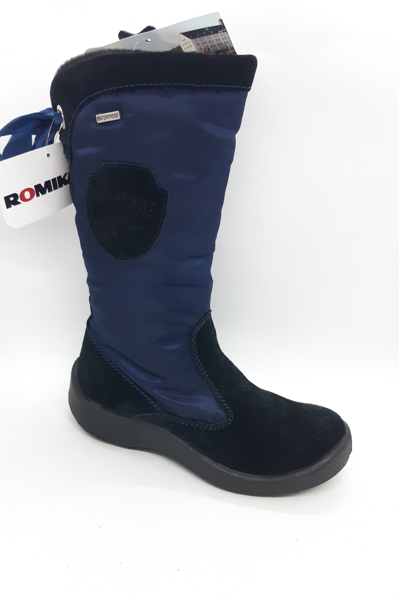 

Мембранные зимние сапожки на девочку Romika синие с лентой 34 р 22,5 см ZD-0147