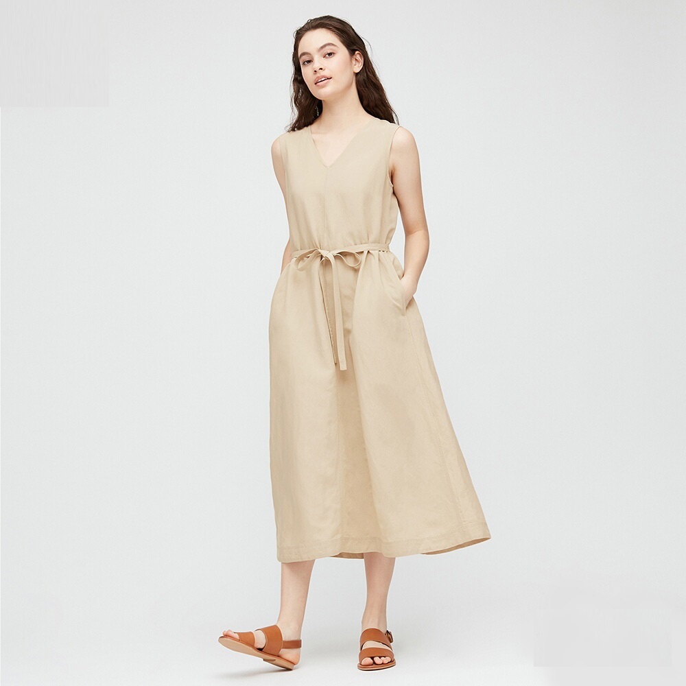 

Платье Uniqlo LINEN BLENDED A LINE  бежевое, Платье Uniqlo LINEN BLENDED A LINE L бежевое