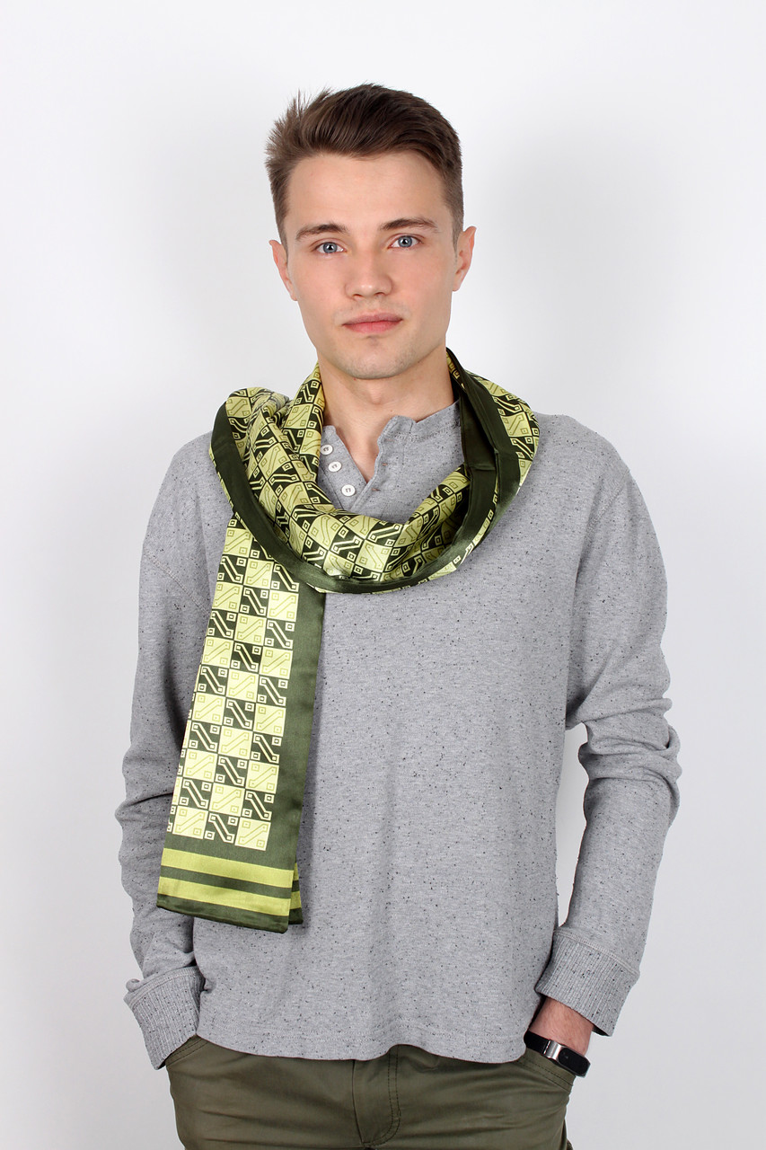 

Мужской шарф FAMO SHM-01 Салатовый 166*27 (SHM-01)