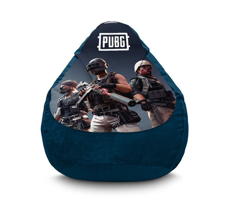 

Кресло мешок iPuff "PUBG. Team 2" Флок XL (80x110 см) Синий