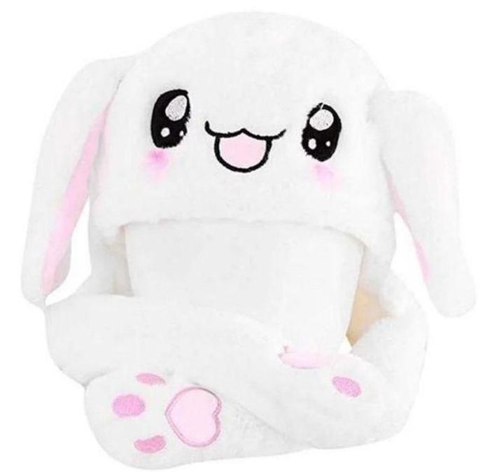 

Веселая шапка со cветящейся мордочкой Pikachu toys soft toys с двигающими ушками Белая