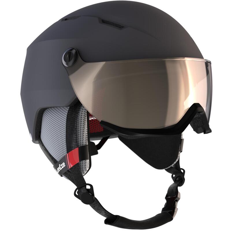 

Горнолыжный Шлем со Встроенной Маской WEDZE 350-H M 56 - 59 см для Трассового Катания Серый