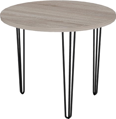 

Стол обеденный DC Zac 2 R880х32 Дуб сонома 3 ноги черный прутовые