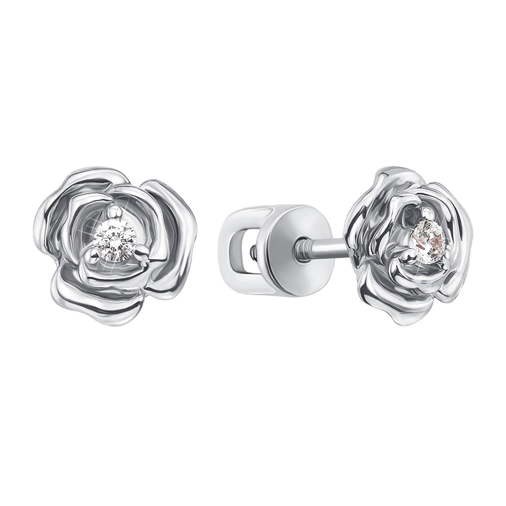 

Серьги-пуссеты из белого золота с фианитом S Zirconia 000122780