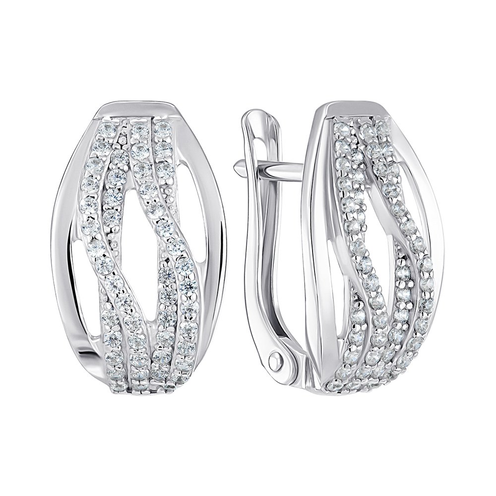 

Серебряные серьги с фианитами 000151405