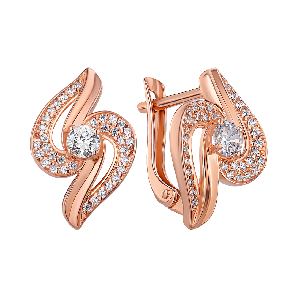 

Серьги из красного золота с фианитами 000138550