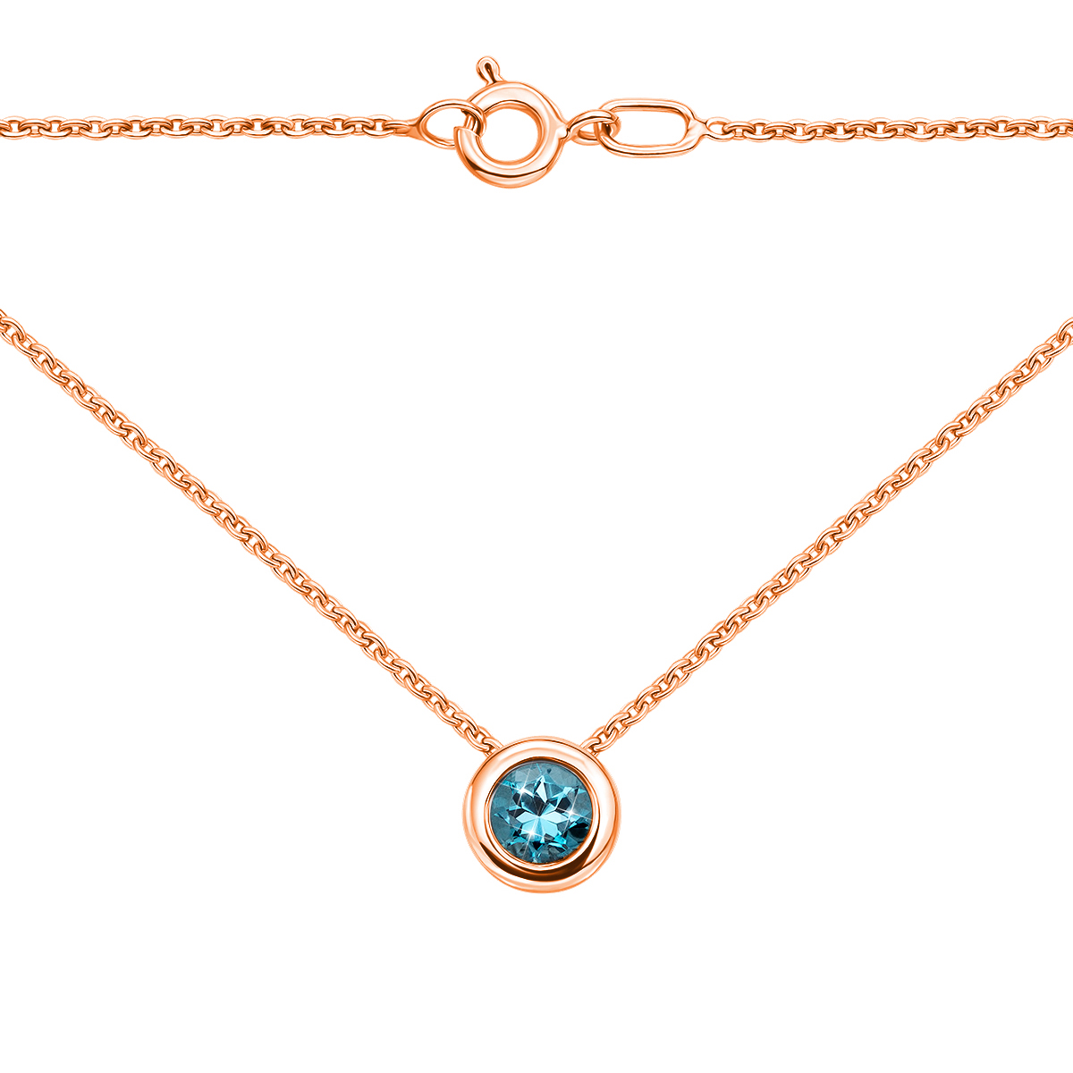 

Колье в красном золоте с голубым топазом 000106190 45 размера