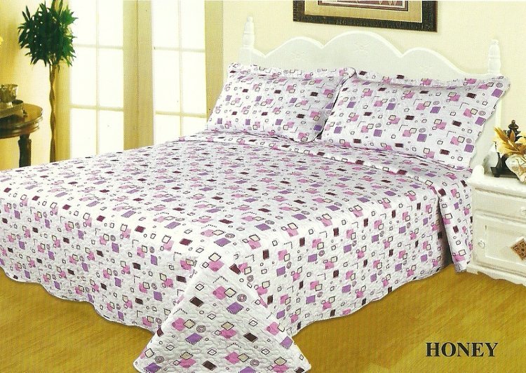 

Покрывало стеганое с наволочками Dophia 220х250 Ibiza Honey 1712DIA10019