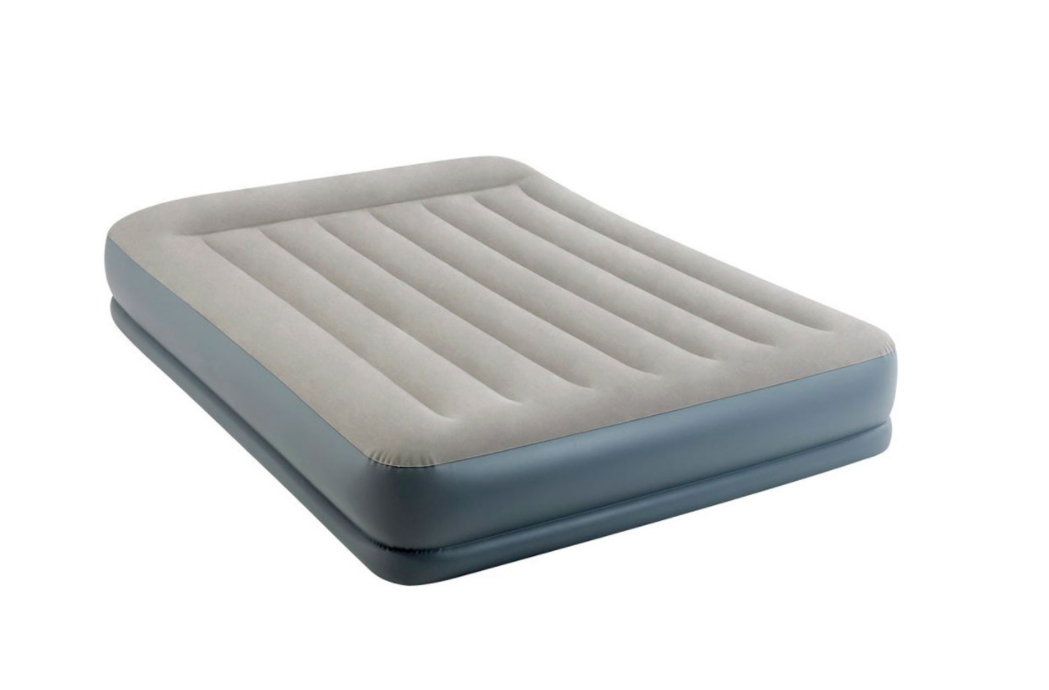 

Кровать надувная двуспальная для дома матрас Intex 203x152x30 см со встроенным электронасосом Серая (IP-169033)