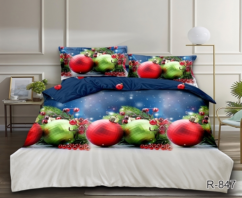 

Комплект постельного белья ТАГ Полуторный Ранфорс поcтільна білизна 150x215 см Простынь классическаяR847