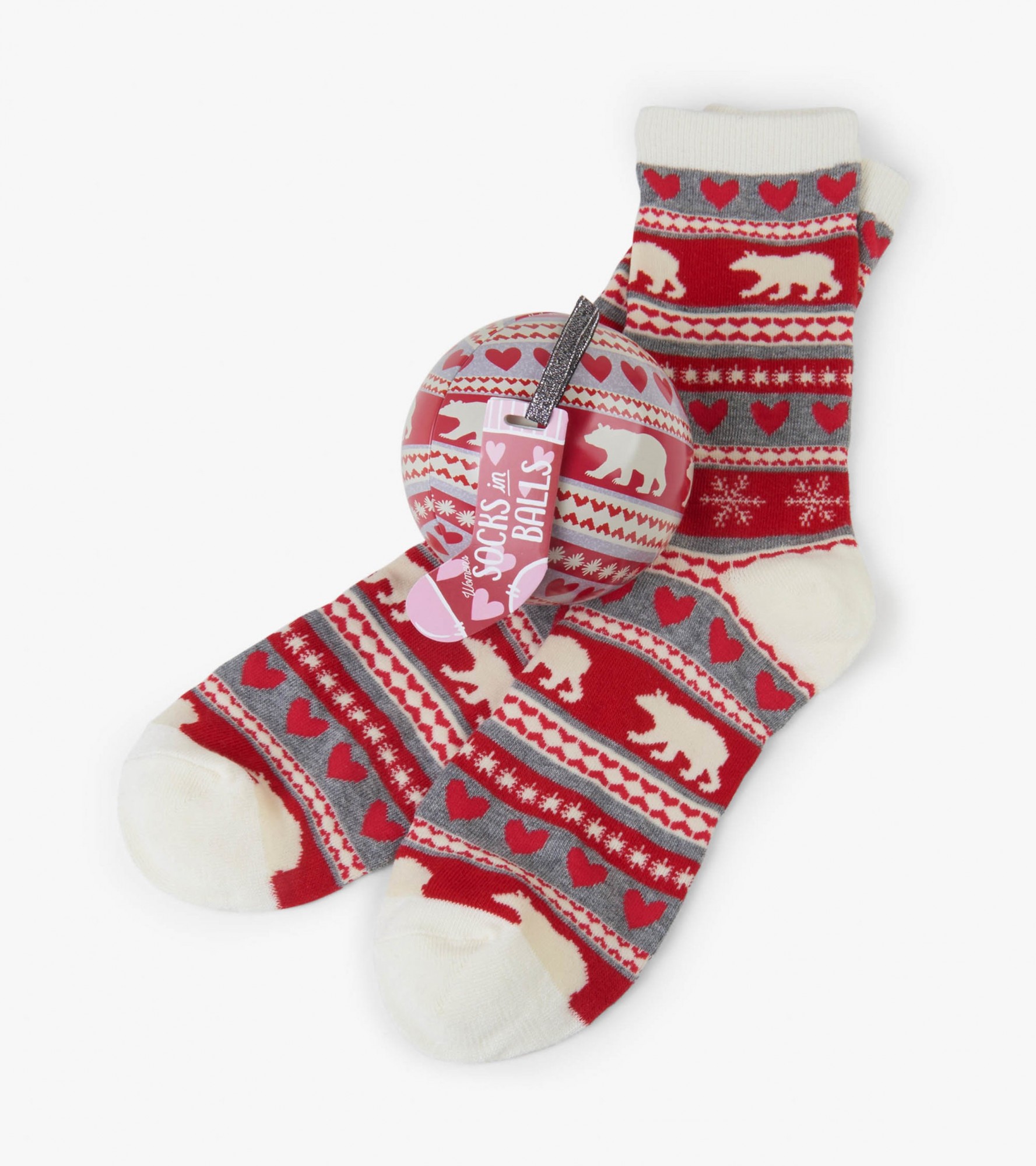 

Шкарпетки Hatley в ялинковій прикрасі Fair Isle Bear червоний O/S