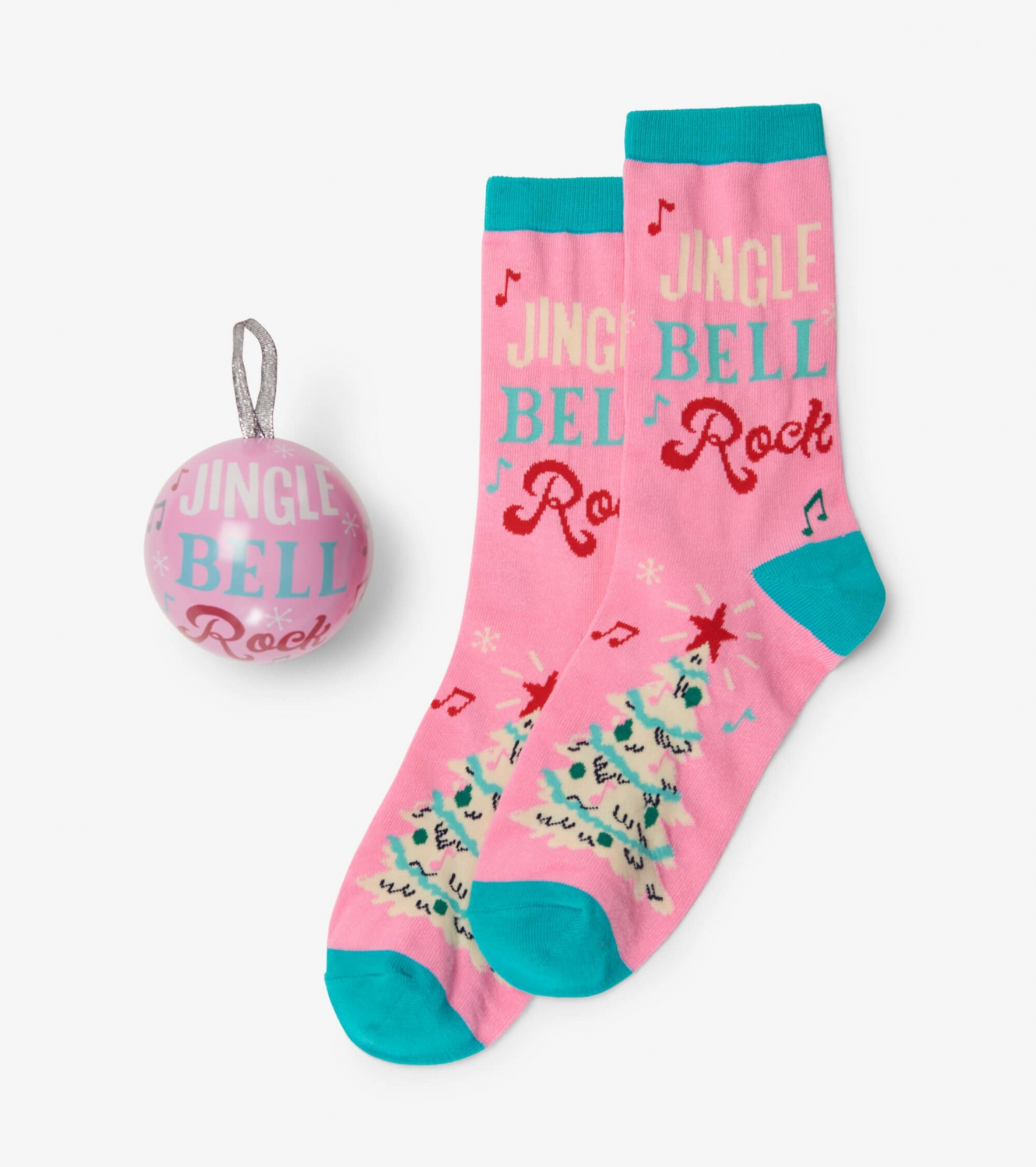 

Шкарпетки Hatley в ялинковій прикрасі Rockin Holidays рожевий O/S