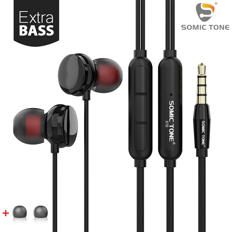 

Проводные Наушники с Микрофоном (1.2м) Вакуумные 3.5mm jack Стерео Гарнитура Для Телефонов Смартфонов Ноутбука SomicTone X10 Black
