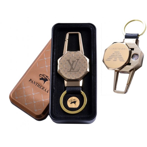 

USB зажигалка в подарочной металлической коробке (брелок + фонарик) 4687B-4